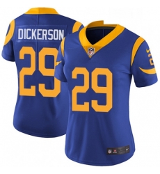 Women's Los Angeles Rams 29 Eric Dickerson Royal Blue Alternate Vapor Untouchable Limited Player NFL Jersey
