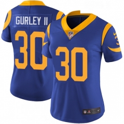 Women's Los Angeles Rams 30 Todd Gurley Royal Blue Alternate Vapor Untouchable Limited Player NFL Jersey