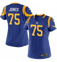 Women's Los Angeles Rams #75 Deacon Jones Game Royal Blue Alternate NFL Jersey