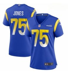 Women's Los Angeles Rams #75 Deacon Jones Royal Game Retired Player Jersey