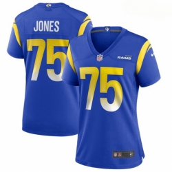 Women's Los Angeles Rams #75 Deacon Jones Royal Game Retired Player Jersey