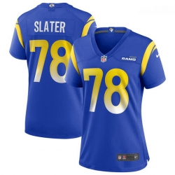 Women's Los Angeles Rams #78 Jackie Slater Royal Game Retired Player Jersey