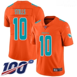 Miami Dolphins 10 Kenny Stills Orange Stitched Football Limited Inverted Legend 100th Season Jersey