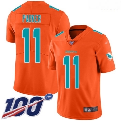 Miami Dolphins 11 DeVante Parker Orange Stitched Football Limited Inverted Legend 100th Season Jersey