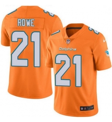 Miami Dolphins 21 Eric Rowe Orange Stitched NFL Limited Rush Jersey