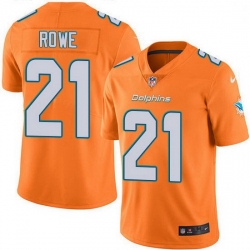 Miami Dolphins 21 Eric Rowe Orange Stitched NFL Limited Rush Jersey