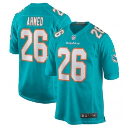 Miami Dolphins 26 Salvon Ahmed Aqua Stitched Game Football Jersey