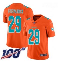 Miami Dolphins 29 Minkah Fitzpatrick Orange Stitched Football Limited Inverted Legend 100th Season Jersey