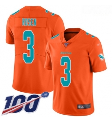 Miami Dolphins 3 Josh Rosen Orange Stitched Football Limited Inverted Legend 100th Season Jersey