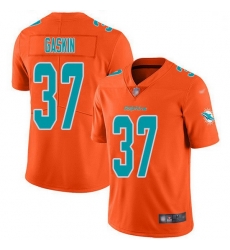 Miami Dolphins 37 Myles Gaskin Orange Stitched NFL Limited Inverted Legend Jersey