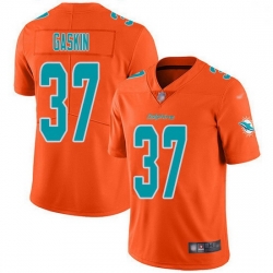 Miami Dolphins 37 Myles Gaskin Orange Stitched NFL Limited Inverted Legend Jersey