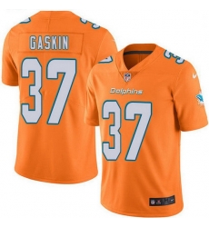 Miami Dolphins 37 Myles Gaskin Orange Stitched NFL Limited Rush Jersey