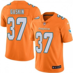 Miami Dolphins 37 Myles Gaskin Orange Stitched NFL Limited Rush Jersey