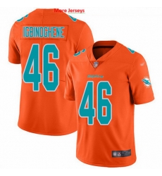 Miami Dolphins 46 Noah Igbinoghene Orange Stitched NFL Limited Inverted Legend Jersey