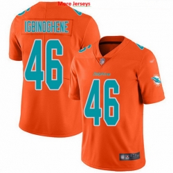 Miami Dolphins 46 Noah Igbinoghene Orange Stitched NFL Limited Inverted Legend Jersey
