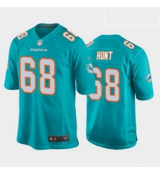 Miami Dolphins 68 Robert Hunt Aqua Game jersey