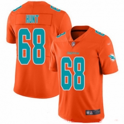 Miami Dolphins 68 Robert Hunt Orange Stitched NFL Limited Inverted Legend Jersey
