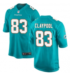 Miami Dolphins 83 Chase Claypool Aqua Stitched Game Football Jersey