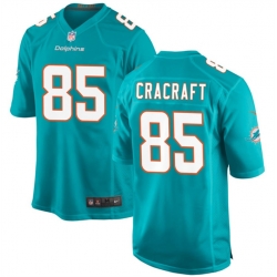 Miami Dolphins 85 River Cracraft Aqua Stitched Game Jersey