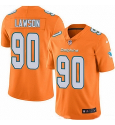 Miami Dolphins 90 Shaq Lawson Orange Stitched NFL Limited Rush Jersey