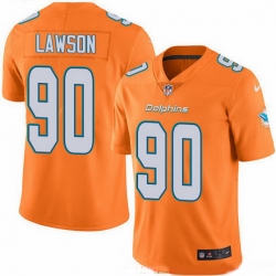 Miami Dolphins 90 Shaq Lawson Orange Stitched NFL Limited Rush Jersey
