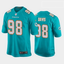 Miami Dolphins 98 Raekwon Davis Aqua Game jersey