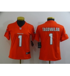 Women's Miami Dolphins 1 Tua Tagovailoa Orange Limited Jersey