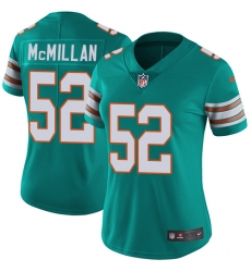 Women's Miami Dolphins #52 Raekwon McMillan Aqua Green Alternate Stitched NFL Vapor Untouchable Limited Jersey