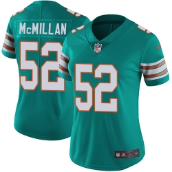 Women's Miami Dolphins #52 Raekwon McMillan Aqua Green Alternate Stitched NFL Vapor Untouchable Limited Jersey