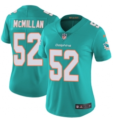 Women's Miami Dolphins #52 Raekwon McMillan Aqua Green Stitched NFL Vapor Untouchable Limited Jersey