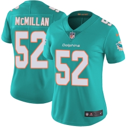 Women's Miami Dolphins #52 Raekwon McMillan Aqua Green Stitched NFL Vapor Untouchable Limited Jersey