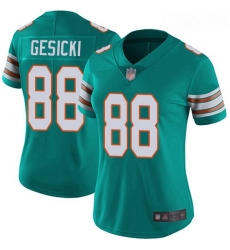 Women's Miami Dolphins #88 Mike Gesicki Aqua Green Alternate Stitched Football Vapor Untouchable Limited Jersey