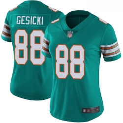 Women's Miami Dolphins #88 Mike Gesicki Aqua Green Alternate Stitched Football Vapor Untouchable Limited Jersey