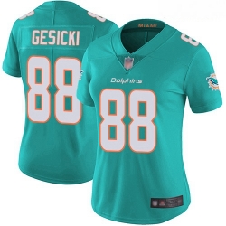 Women's Miami Dolphins #88 Mike Gesicki Aqua Green Team Color Stitched Football Vapor Untouchable Limited Jersey