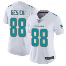 Women's Miami Dolphins #88 Mike Gesicki White Stitched Football Vapor Untouchable Limited Jersey