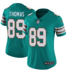 Women's Miami Dolphins #89 Julius Thomas Aqua Green Alternate Stitched NFL Vapor Untouchable Limited Jersey