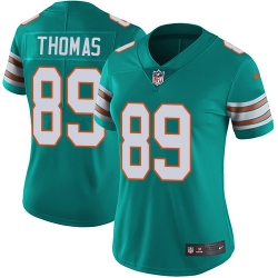 Women's Miami Dolphins #89 Julius Thomas Aqua Green Alternate Stitched NFL Vapor Untouchable Limited Jersey