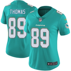 Women's Miami Dolphins #89 Julius Thomas Aqua Green Team Color Stitched NFL Vapor Untouchable Limited Jersey