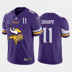 Minnesota Vikings 11 Tajae Sharpe Purple Team Big Logo Number Vapor Untouchable Limited Jersey