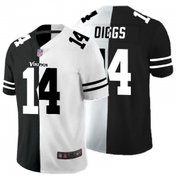 Minnesota Vikings 14 Stefon Diggs Black And White Split Vapor Untouchable Limited Jersey