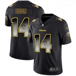 Minnesota Vikings 14 Stefon Diggs Black Stitched Football Vapor Untouchable Limited Smoke Fashion Jersey