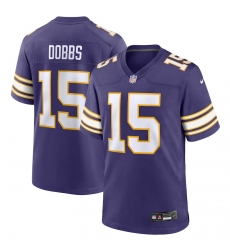 Minnesota Vikings 15 Joshua Dobbs Purple 2023 F U S E Vapor Throwback Limited Stitched Jersey
