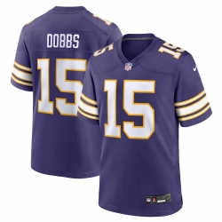 Minnesota Vikings 15 Joshua Dobbs Purple 2023 F U S E Vapor Throwback Limited Stitched Jersey