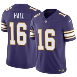 Minnesota Vikings 16 Jaren Hall Purple 2023 F U S E Vapor Untouchable Throwback Limited Stitched Jersey