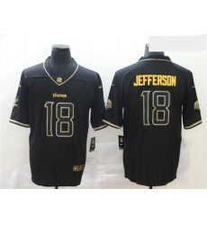 Minnesota Vikings 18 Justin Jefferson Black Gold Vapor Untouchable Limited Jersey