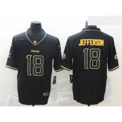 Minnesota Vikings 18 Justin Jefferson Black Gold Vapor Untouchable Limited Jersey