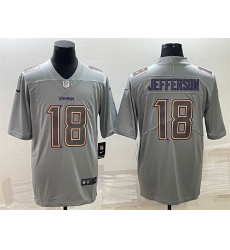 Minnesota Vikings 18 Justin Jefferson Grey Atmosphere Fashion Stitched Jersey