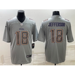 Minnesota Vikings 18 Justin Jefferson Grey Atmosphere Fashion Stitched Jersey