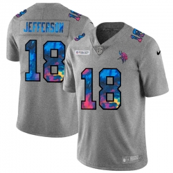 Minnesota Vikings 18 Justin Jefferson Multi Color 2020 NFL Crucial Catch NFL jerseyGreyheather