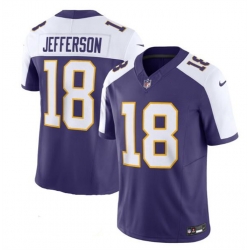 Minnesota Vikings 18 Justin Jefferson Purple 2023 F U S E Vapor Limited Stitched Jersey